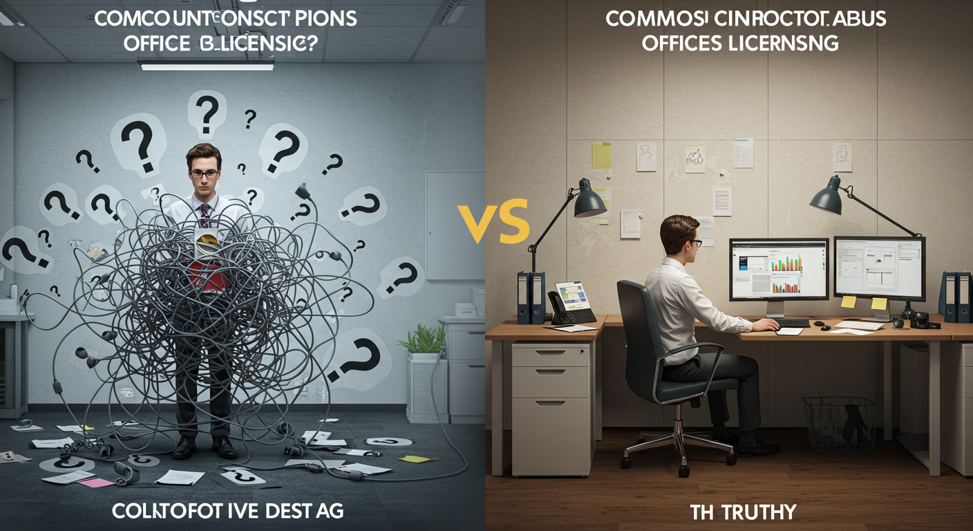 Officeに関する誤解と真実を表現したイメージ