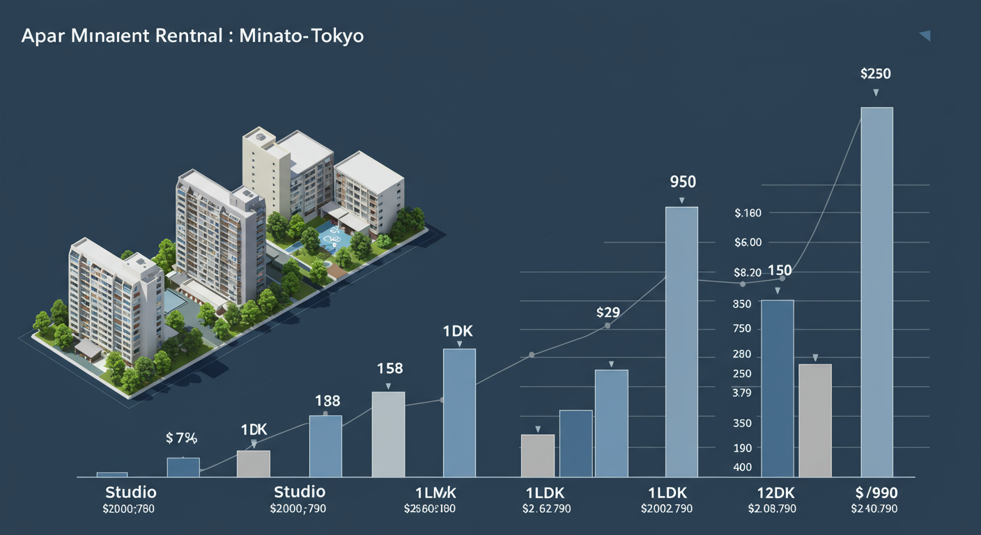 港区の家賃相場表とグラフ