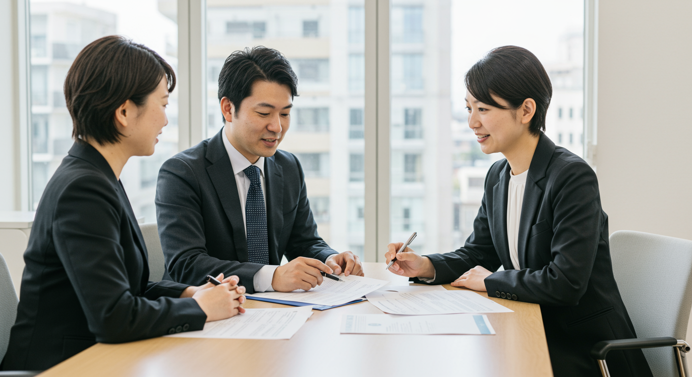 行政書士と依頼者の相談風景