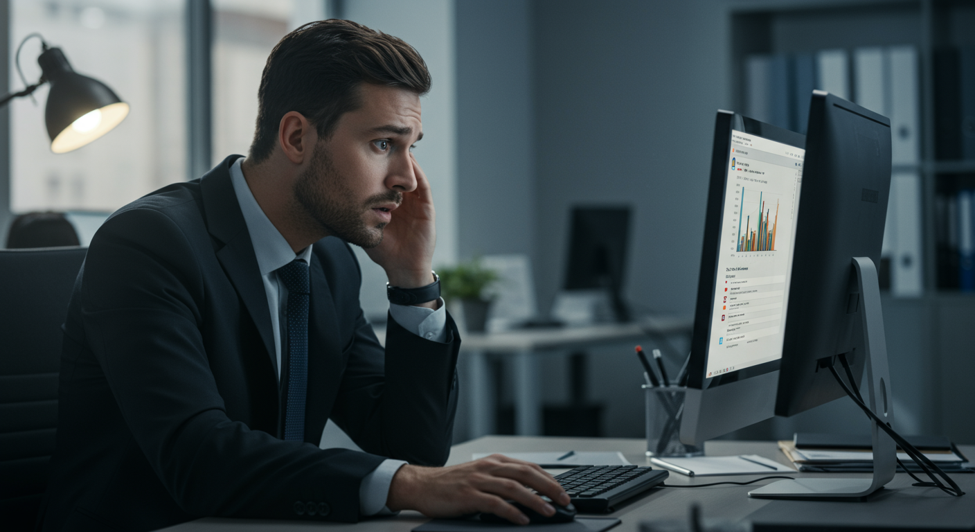 Officeライセンス違反のリスクを示す警告的な図解