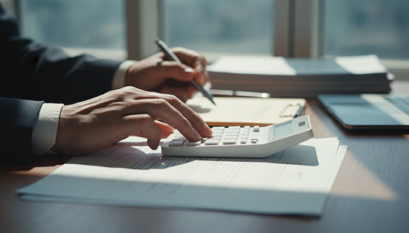 特殊車両通行許可の手数料を計算する様子