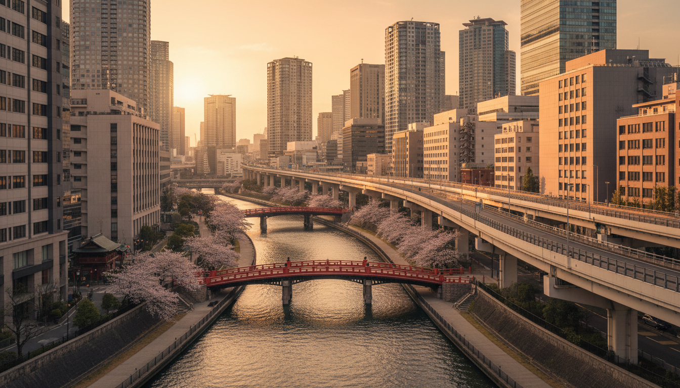 日本橋川と首都高速道路の現在の風景
