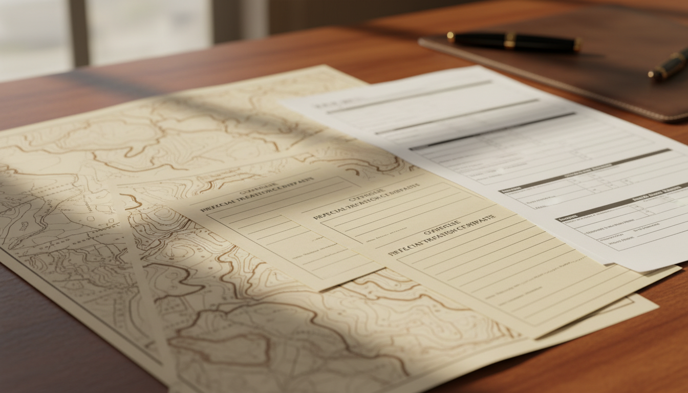 特殊車両申請に必要な書類を整理する様子