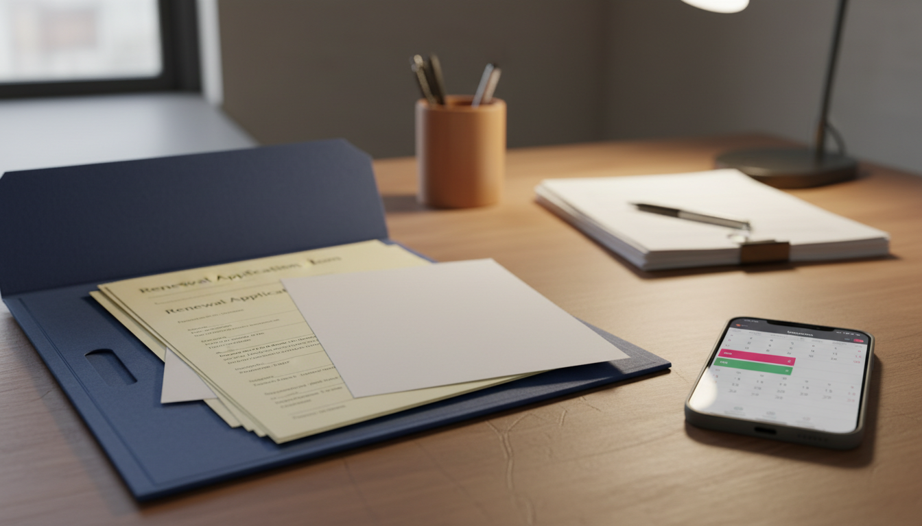 更新申請の期限を管理する様子