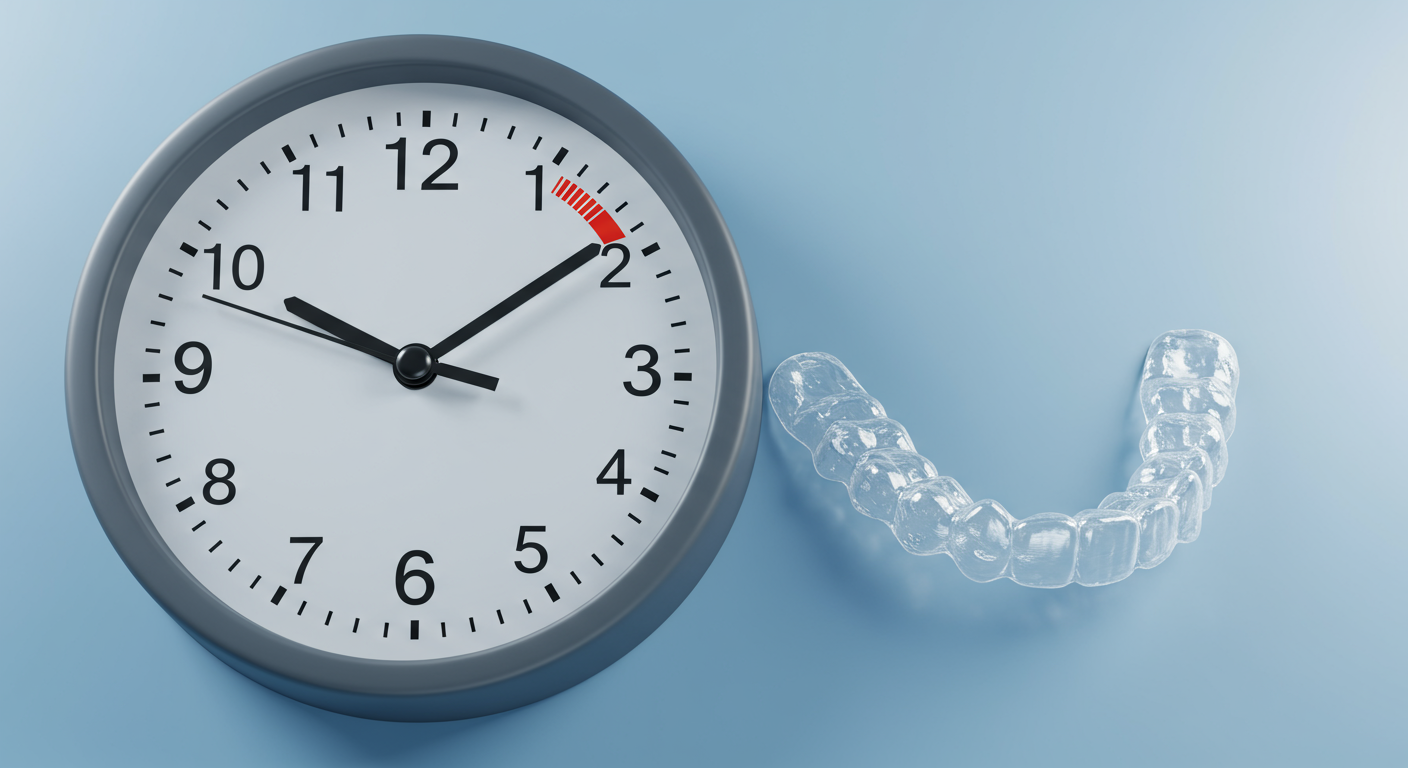 マウスピース矯正の装着時間を示す時計のイメージ
