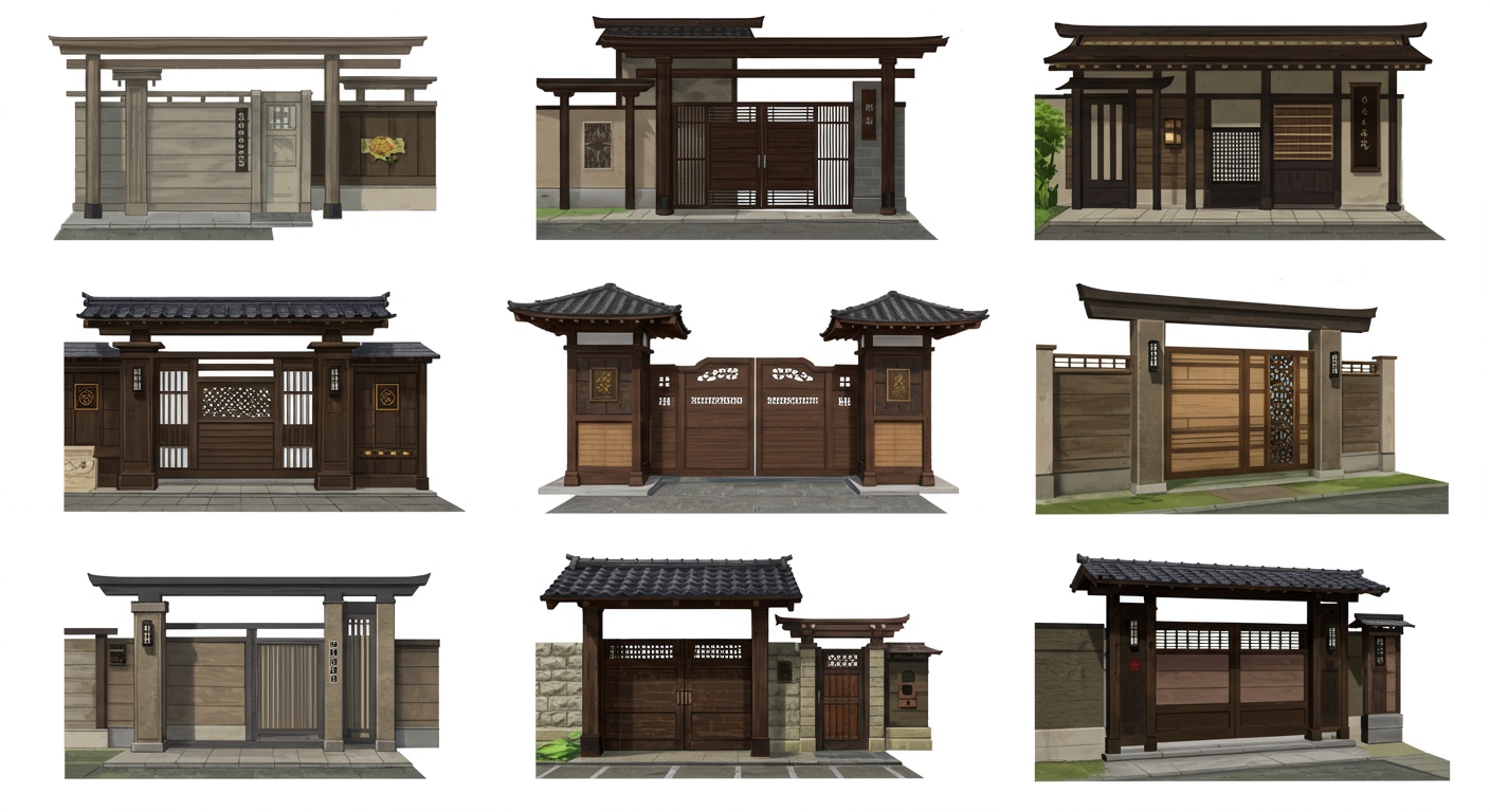 様々なスタイルの門扉デザイン