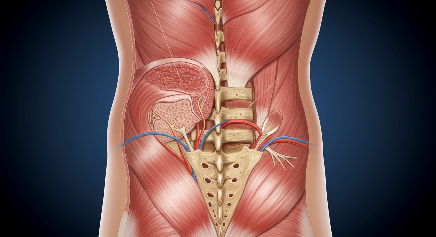 腰痛の原因分類を示す医学イラスト