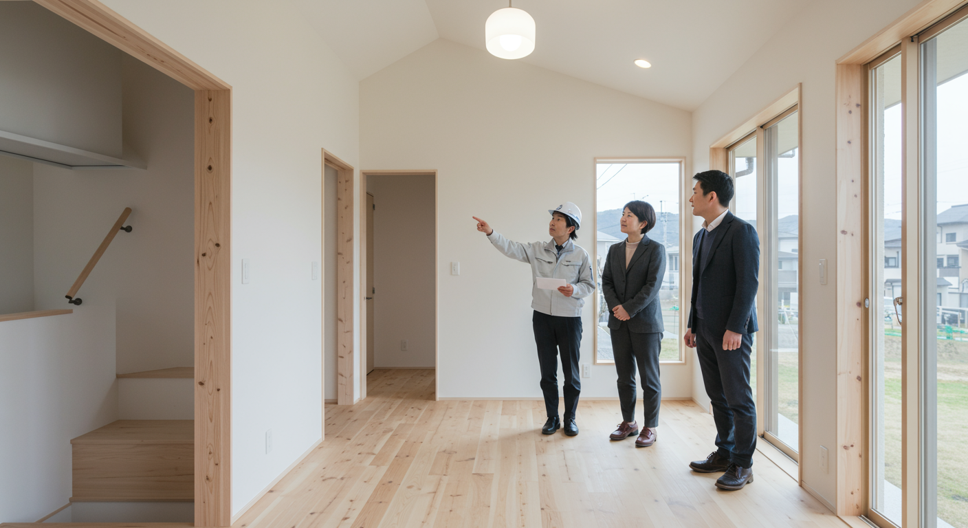 新築住宅の引き渡し検査の様子
