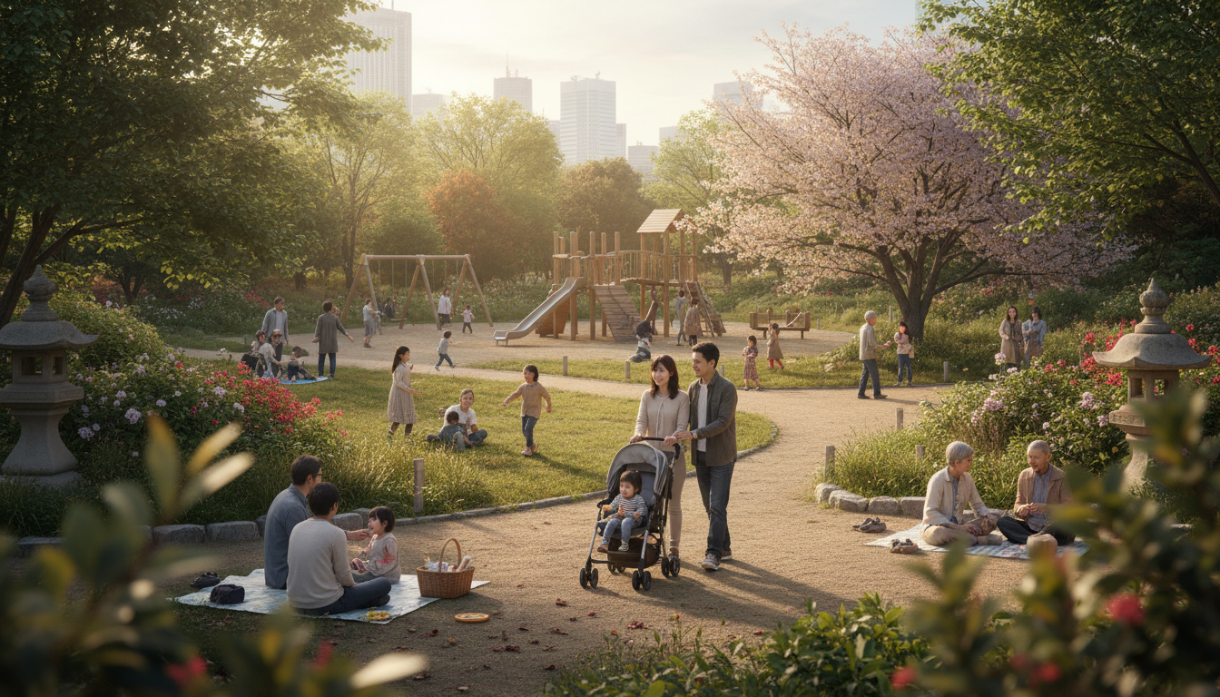 京橋エリアで笑顔で過ごす家族