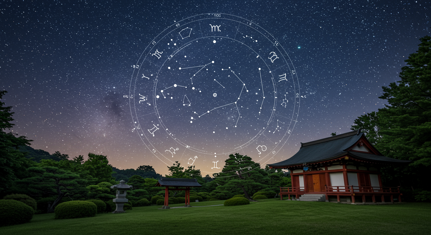夏の星空と西洋占星術のホロスコープ