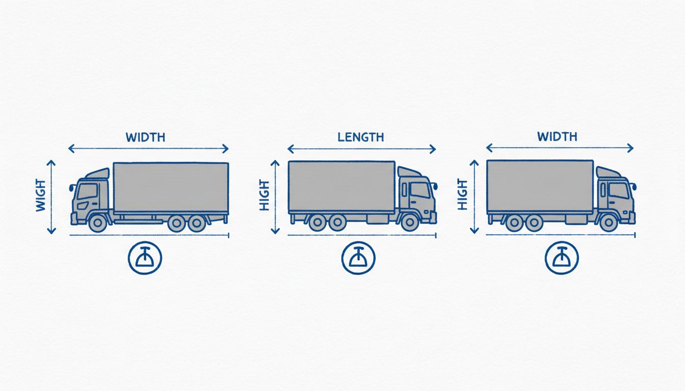 特殊車両通行許可の一般的制限値を示す図解