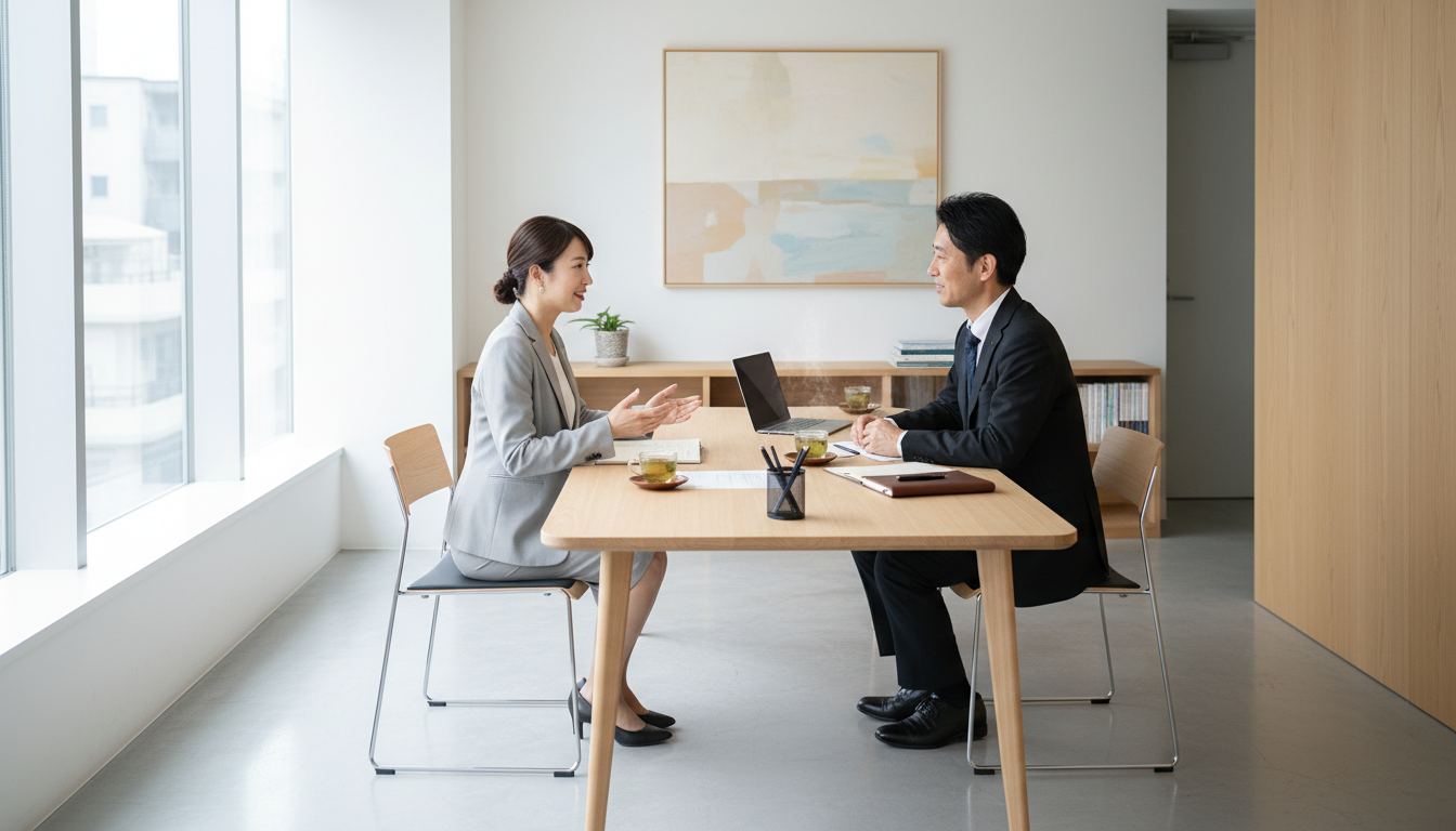 行政書士による特殊車両通行許可申請代行サービスの相談風景