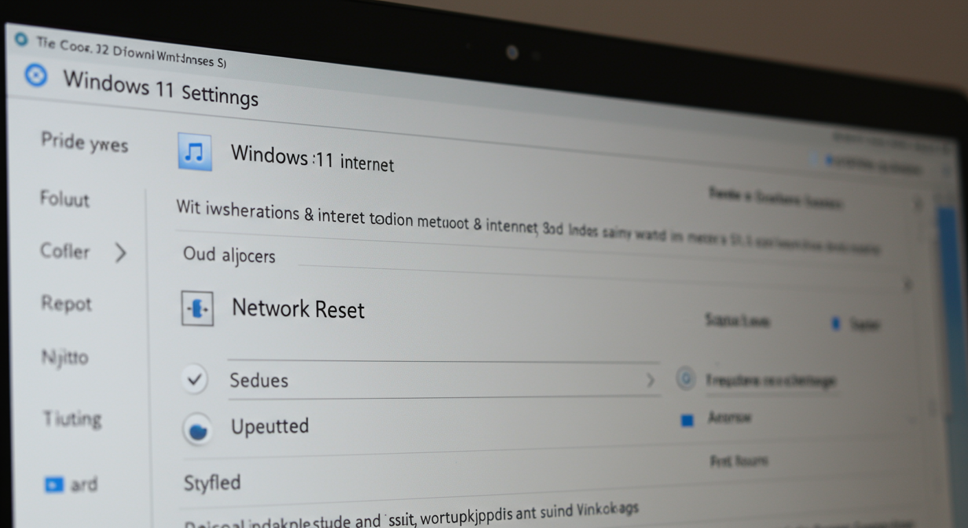 Windows 11のネットワークリセット設定画面