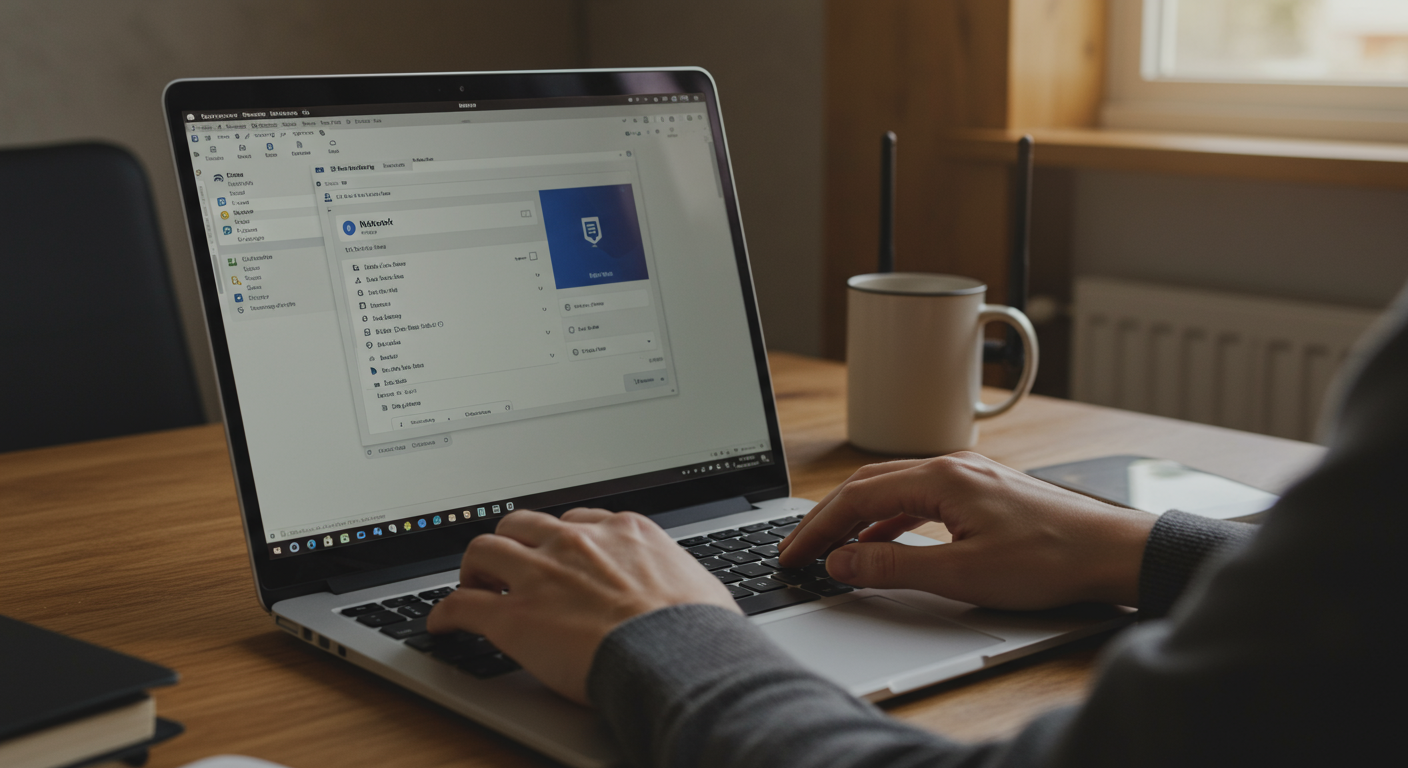 Wi-Fi接続トラブルの解決作業をしている様子