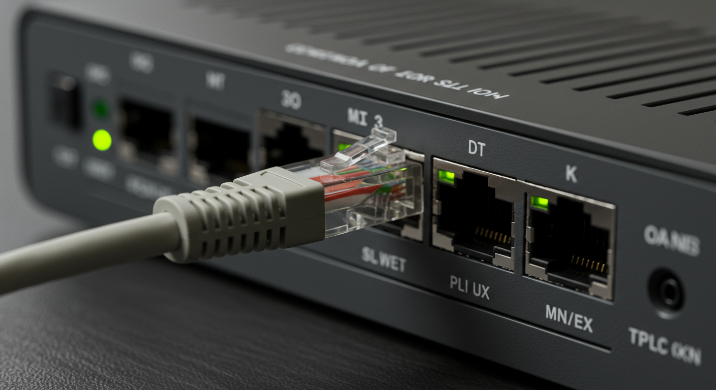 イーサネットケーブルとルーターの接続