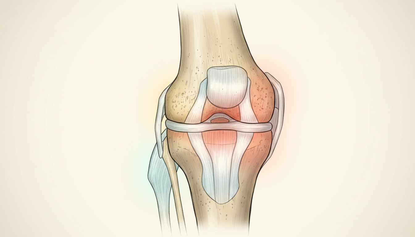 O脚による膝関節への負担イメージ