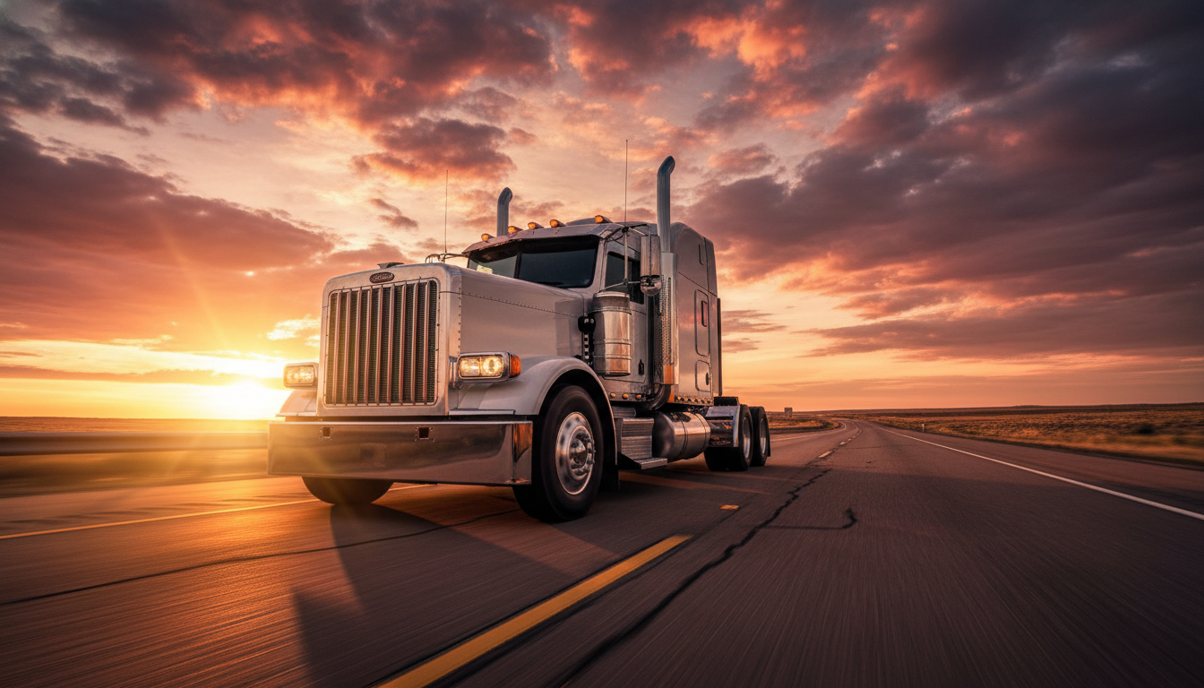 特殊車両通行許可証を携行して走行するトレーラー