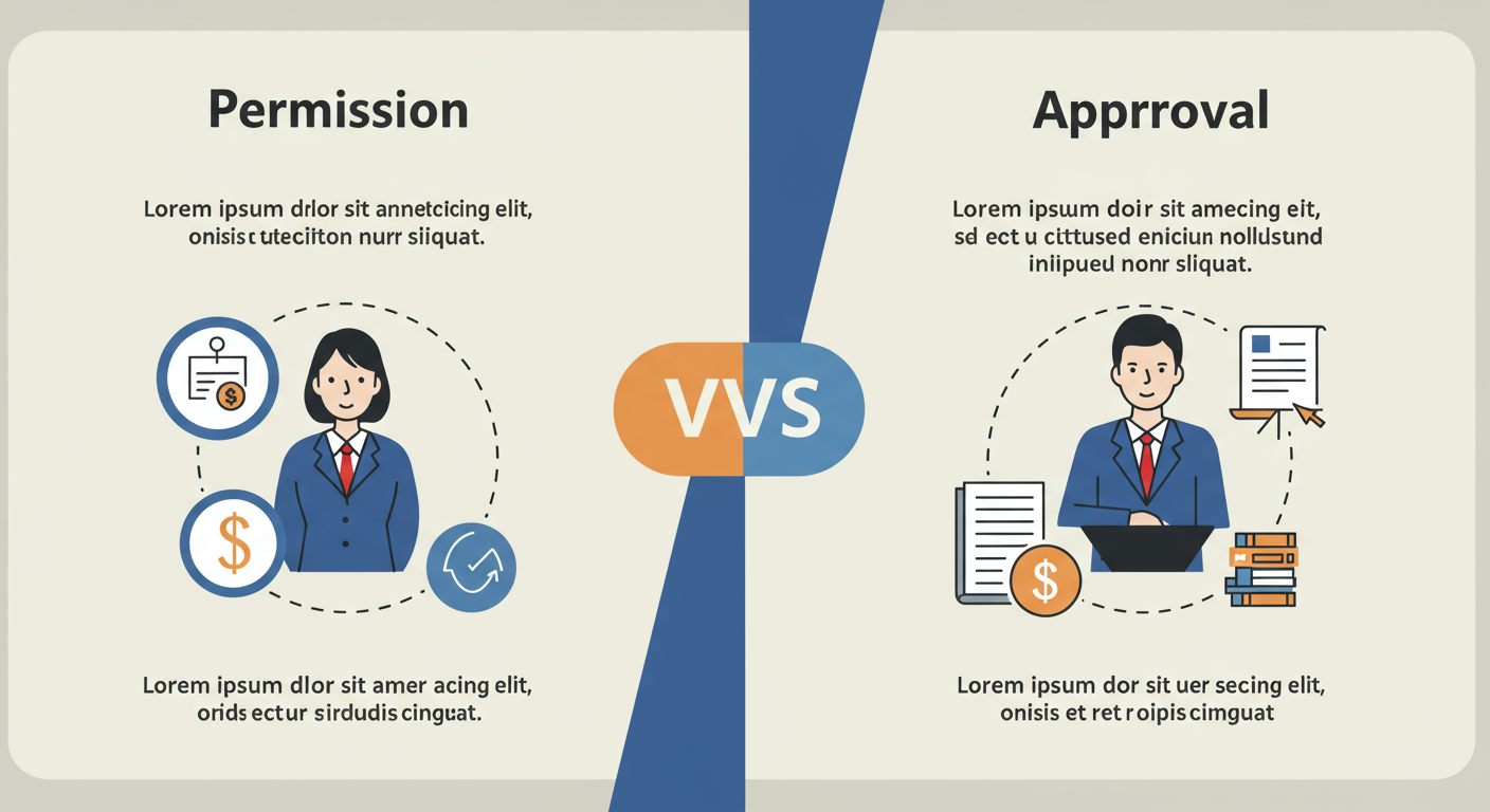 許可と認可の違いを示す比較図
