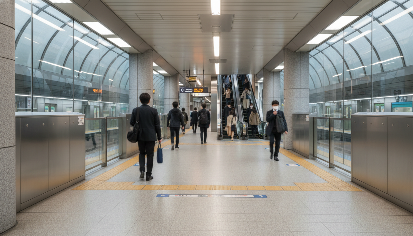 八丁堀駅の駅構内 日比谷線と京葉線の乗り換え
