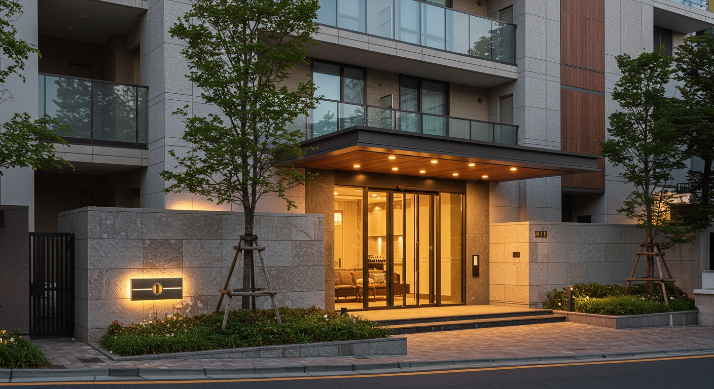 麻布狸穴町の高級マンションの外観