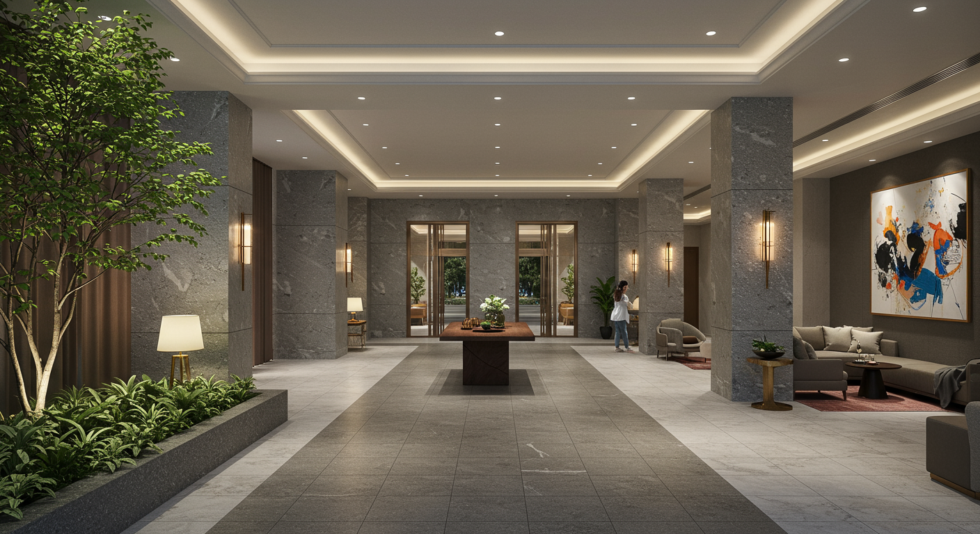 ブランズ麻布狸穴町の外観と共用部