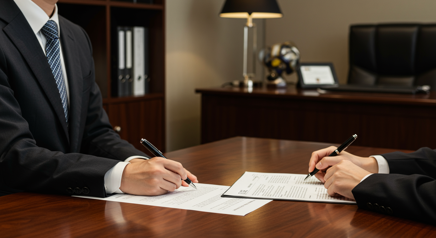 高級賃貸物件の契約場面