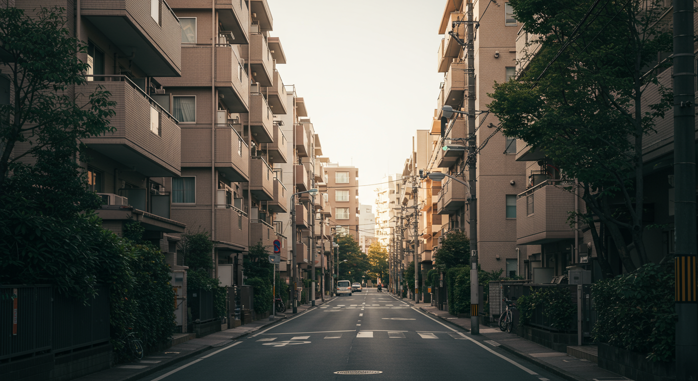白金エリアの閑静な住宅街の風景
