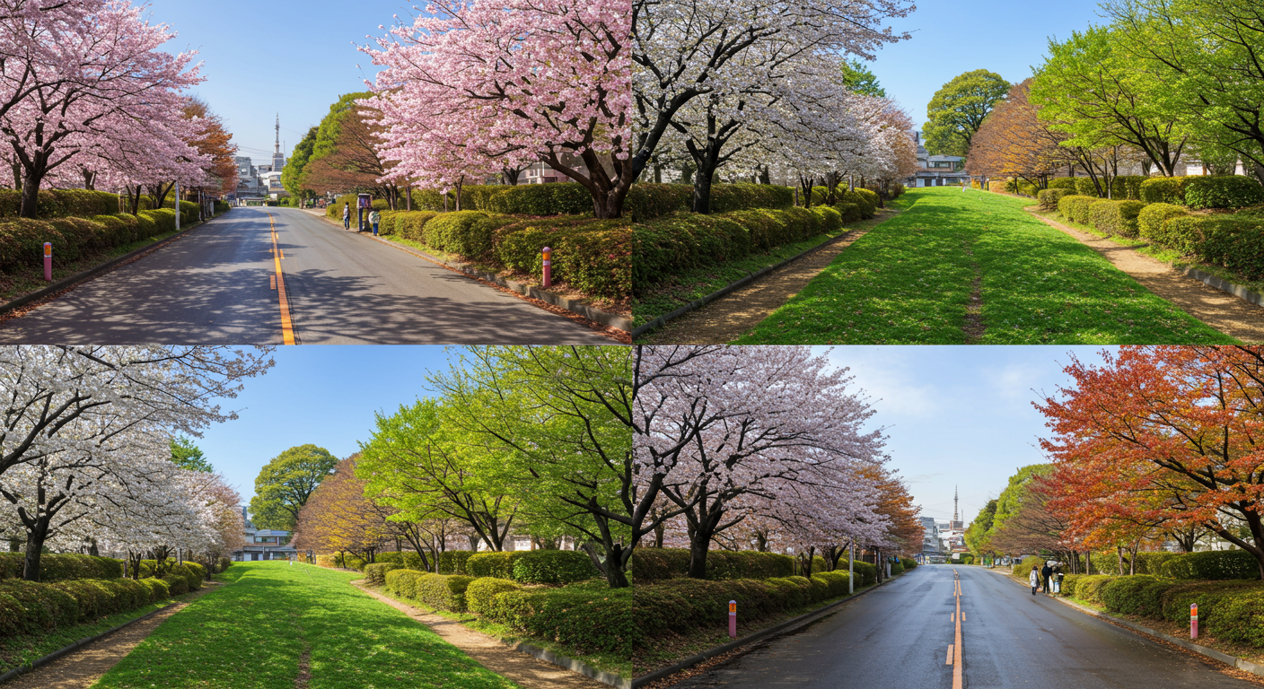 白金エリアの四季折々の風景