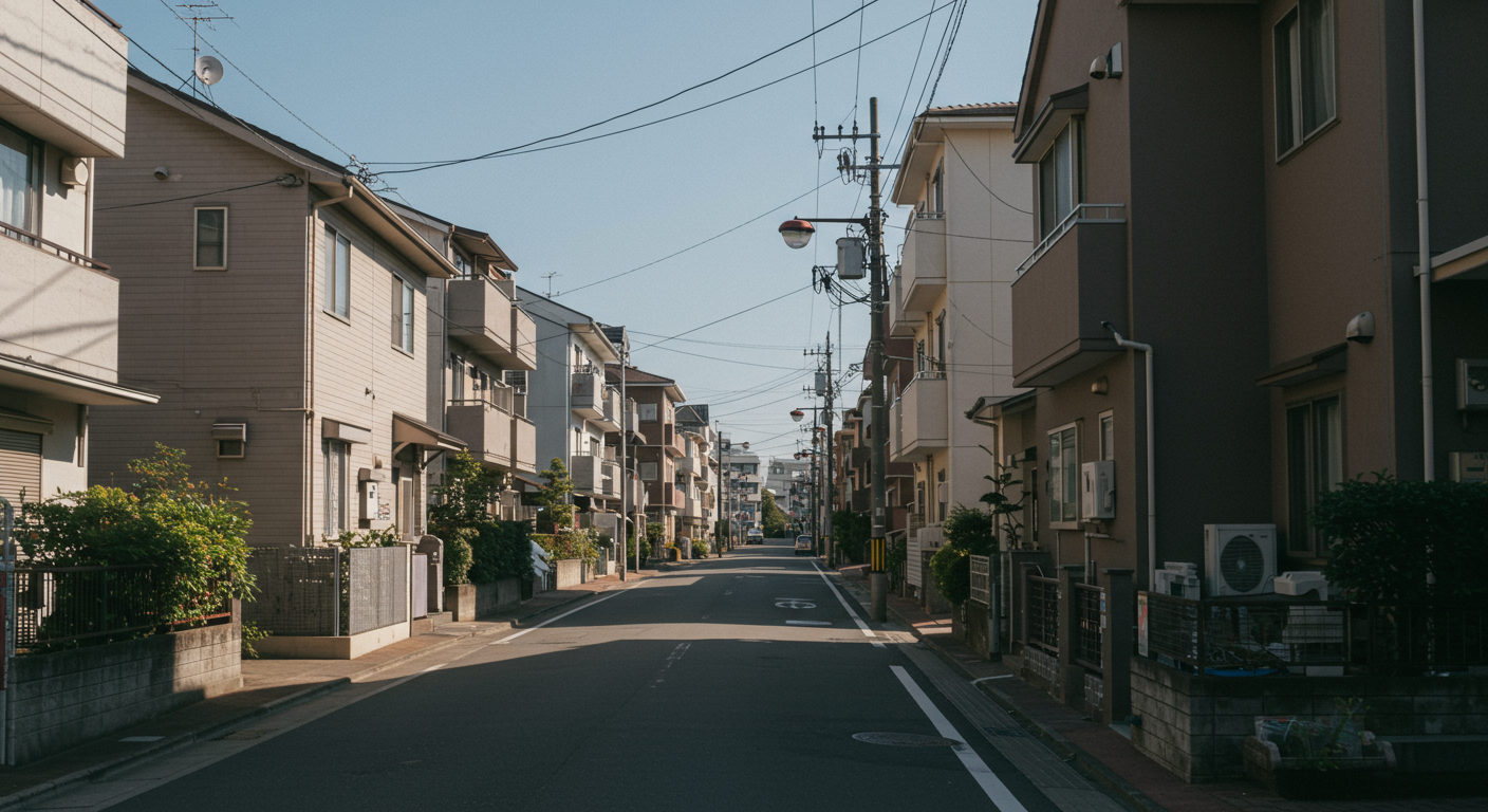 白金の閑静な住宅街と単身者向けアパートの風景