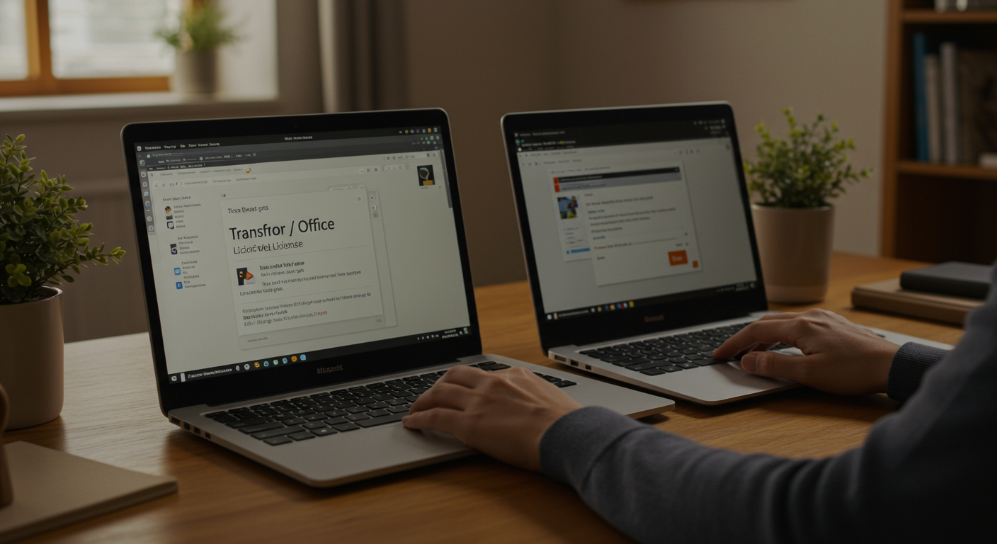 パソコン買い替え時のOfficeライセンス移行作業の様子