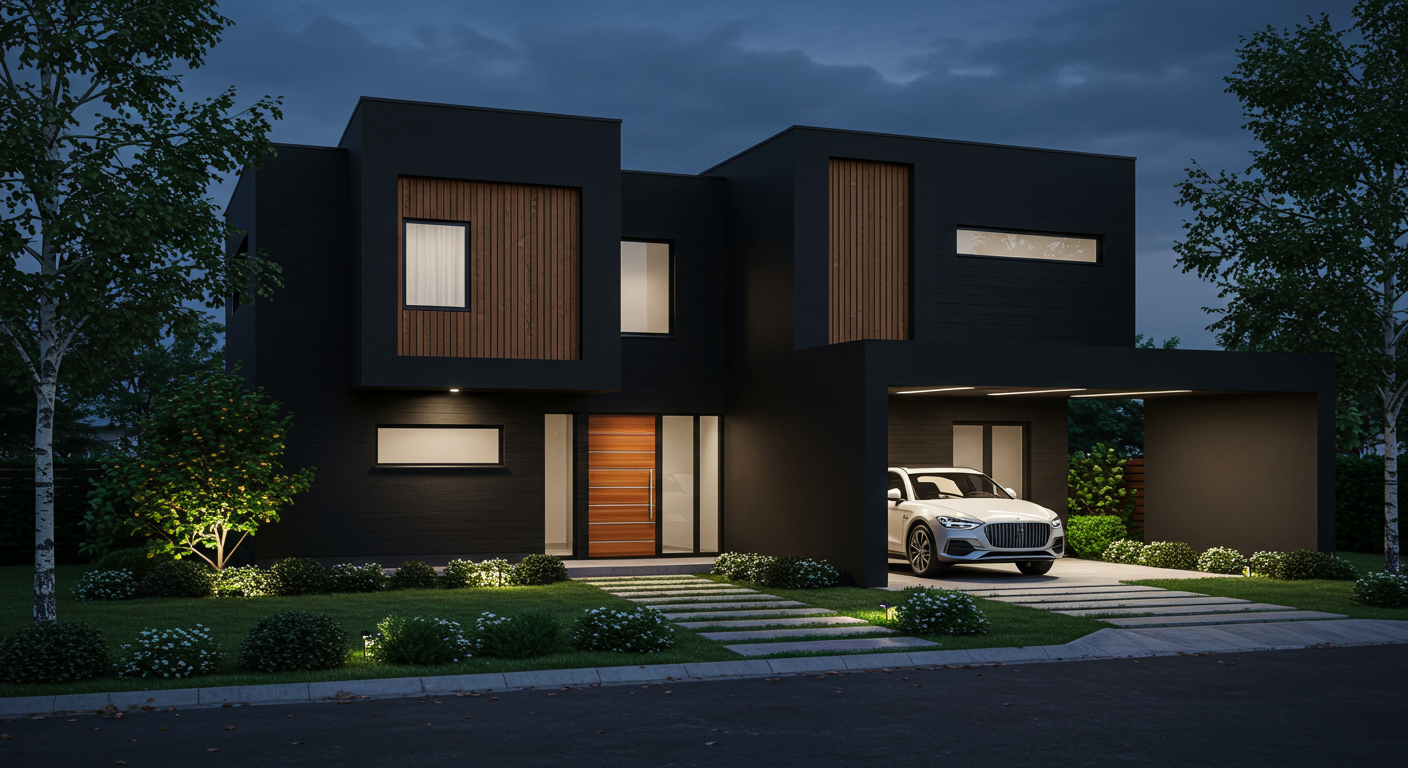 黒い家の外構デザイン シンプルモダン