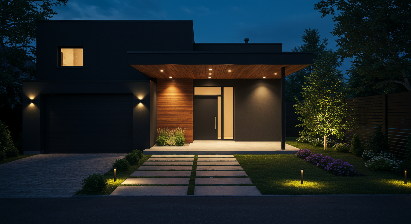 ホテルライクな外構 カーポート 照明計画