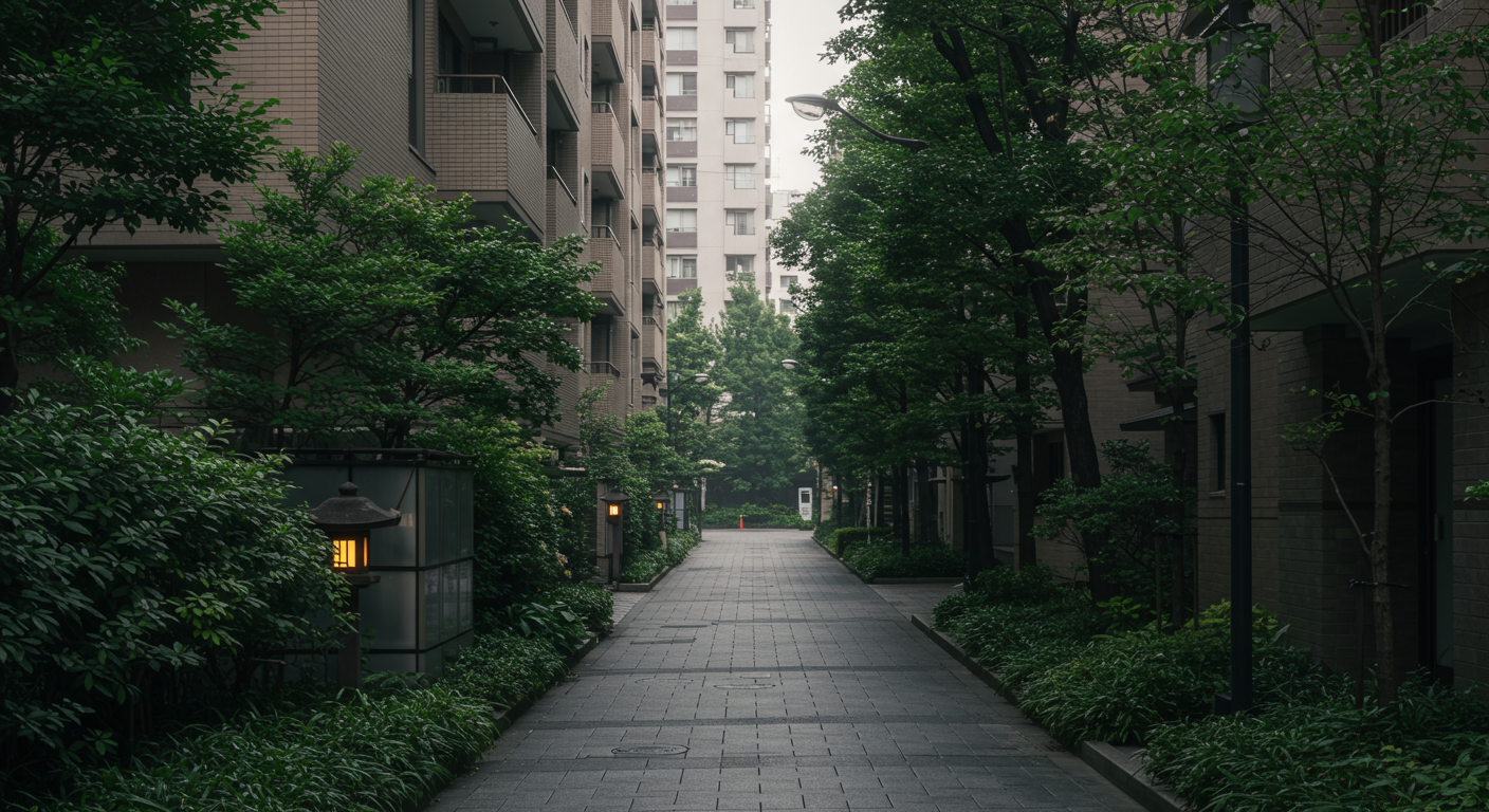 麻布狸穴町の閑静な住宅街の風景