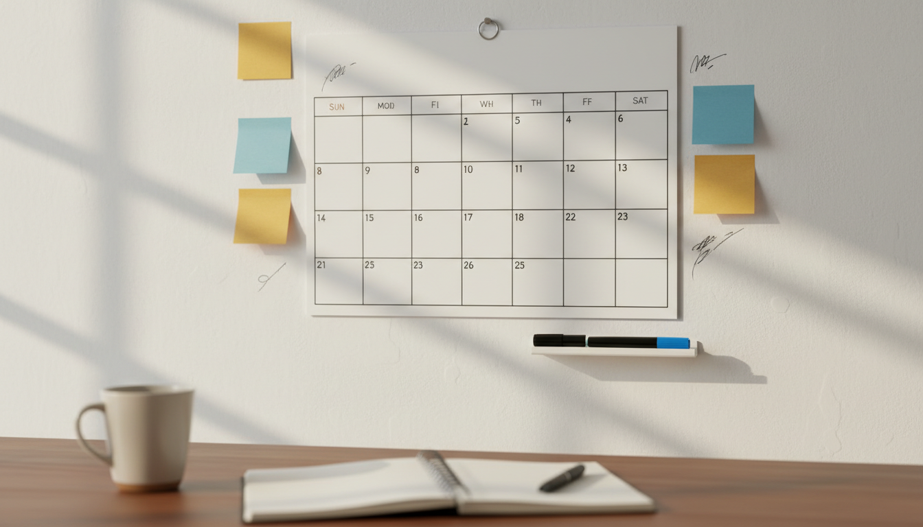 カレンダーと期限管理のイメージ