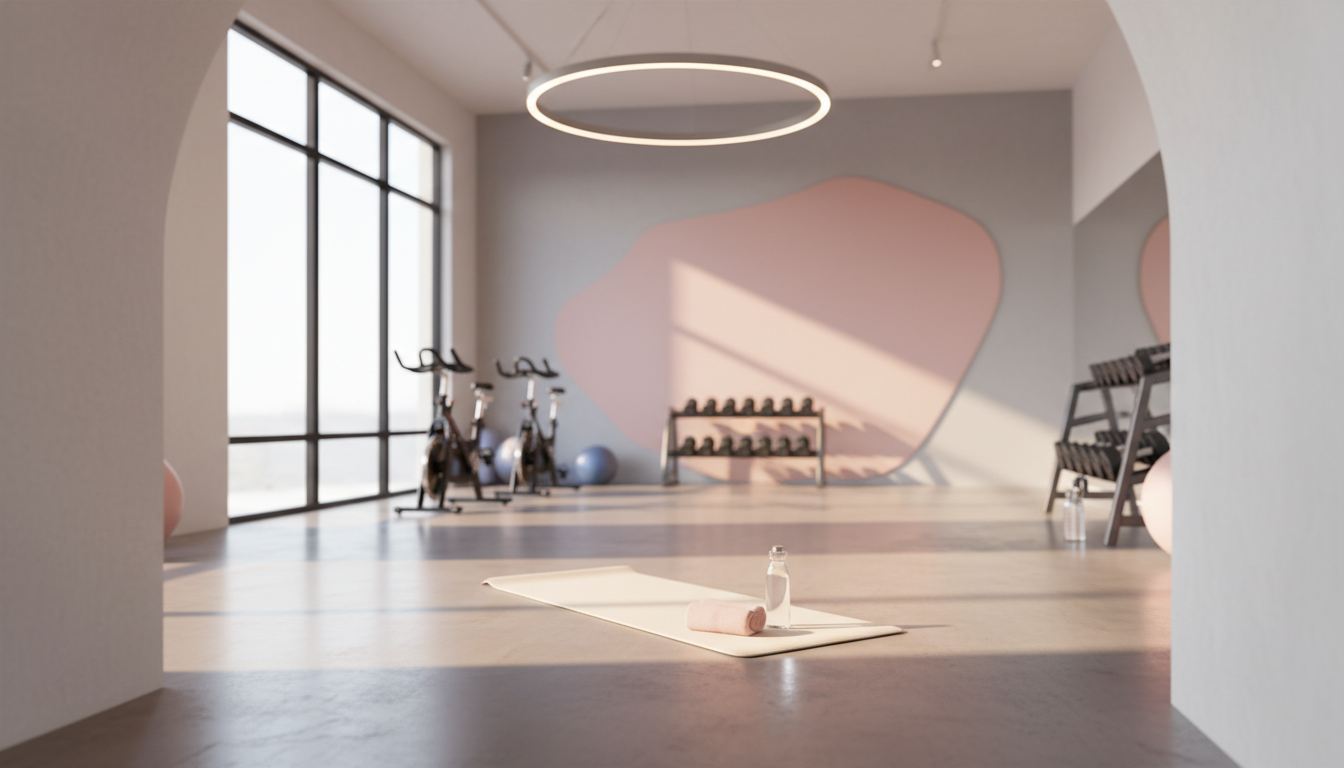 女性専用ジムでトレーニングする様子