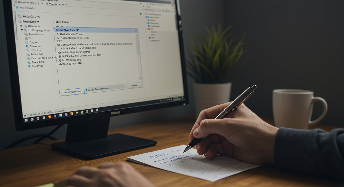 Windows インストールID確認画面