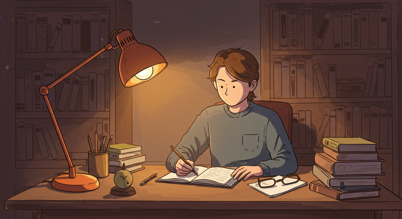 弁理士試験の勉強をする人