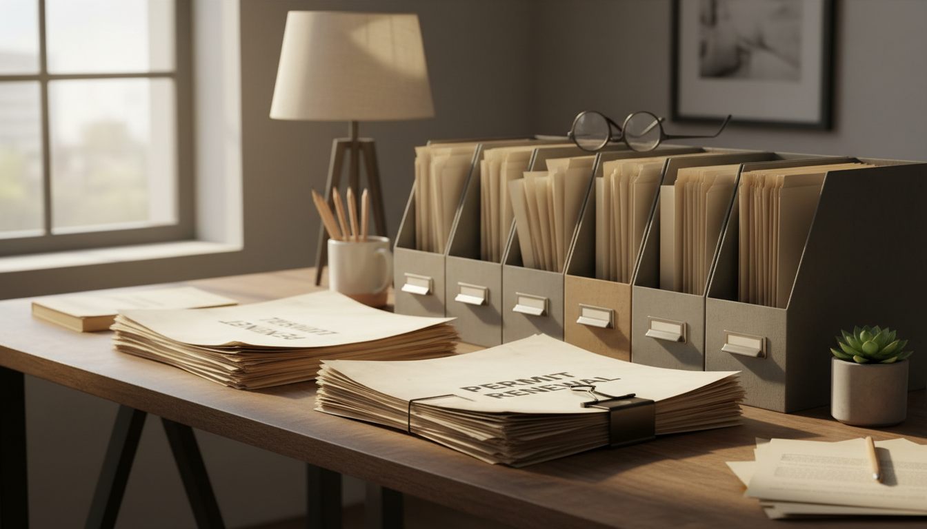 特殊車両通行許可証の更新手続きを行う行政書士