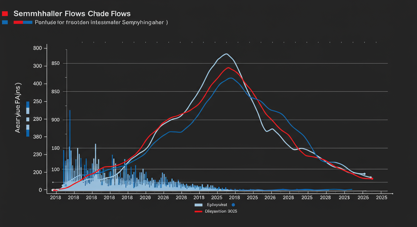 米中間の半導体関連貿易の推移グラフ