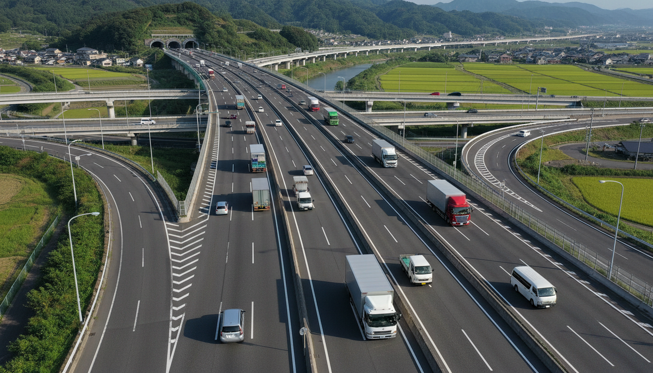 特殊車両通行許可制度の概要と一般制限値の説明図