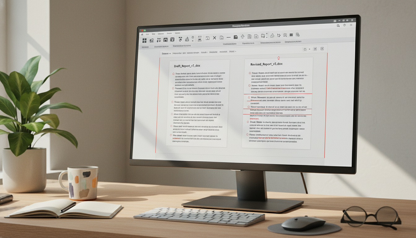 Word文書比較機能の操作画面