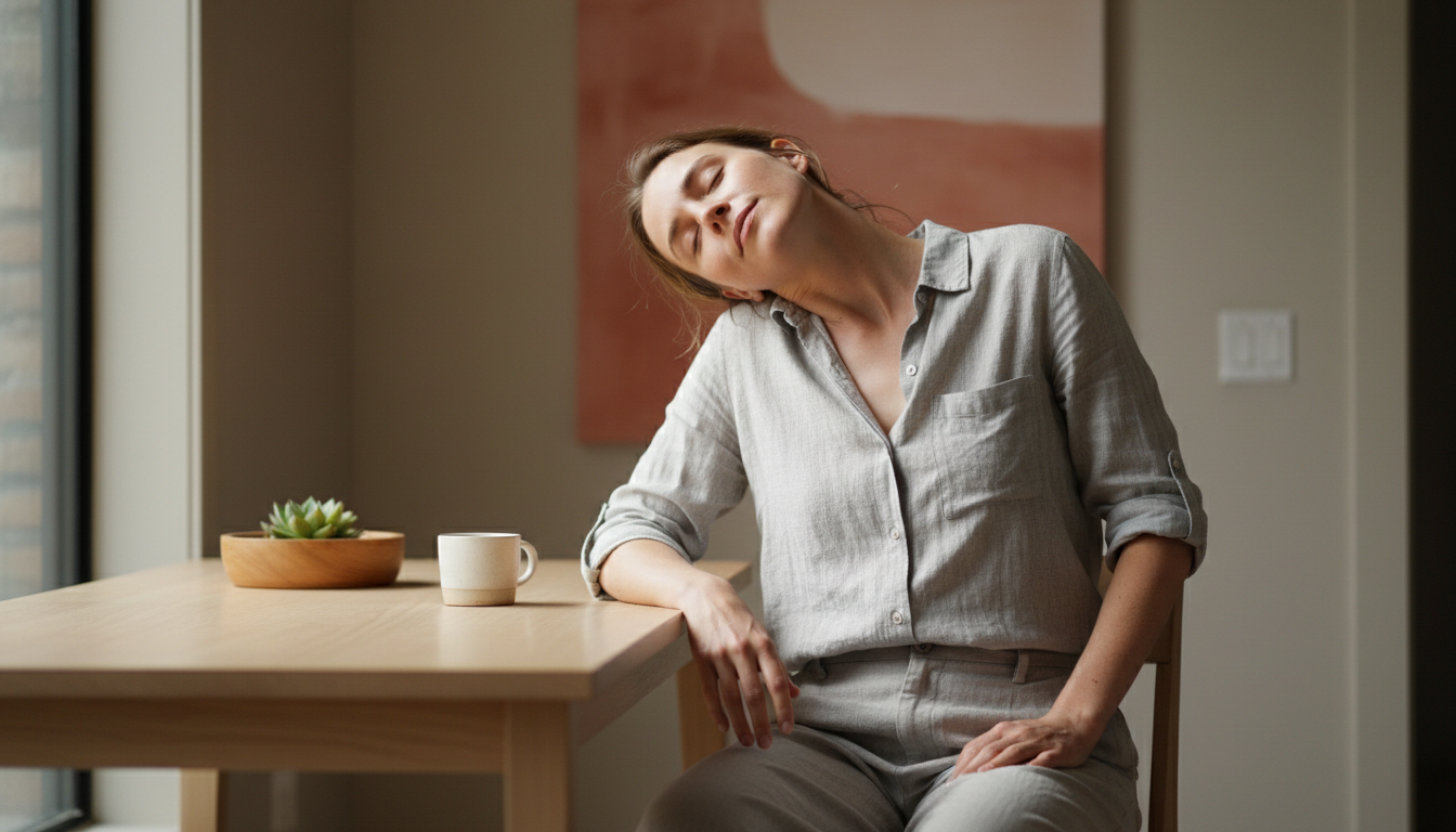 デスクワーク中にできる温活ながら運動のイメージ