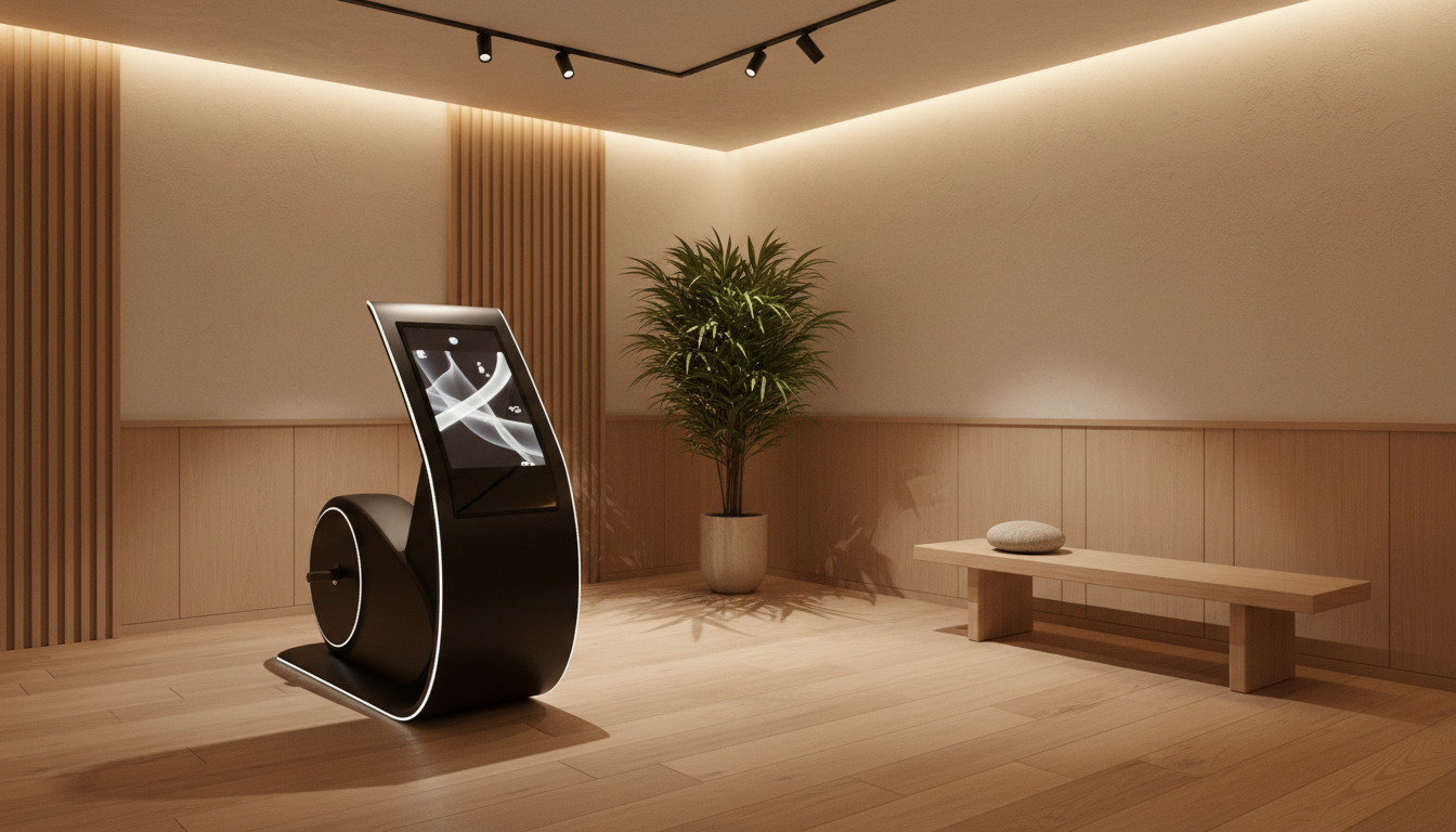 女性専用パーソナルジムでAIトレーニングを受けるイメージ