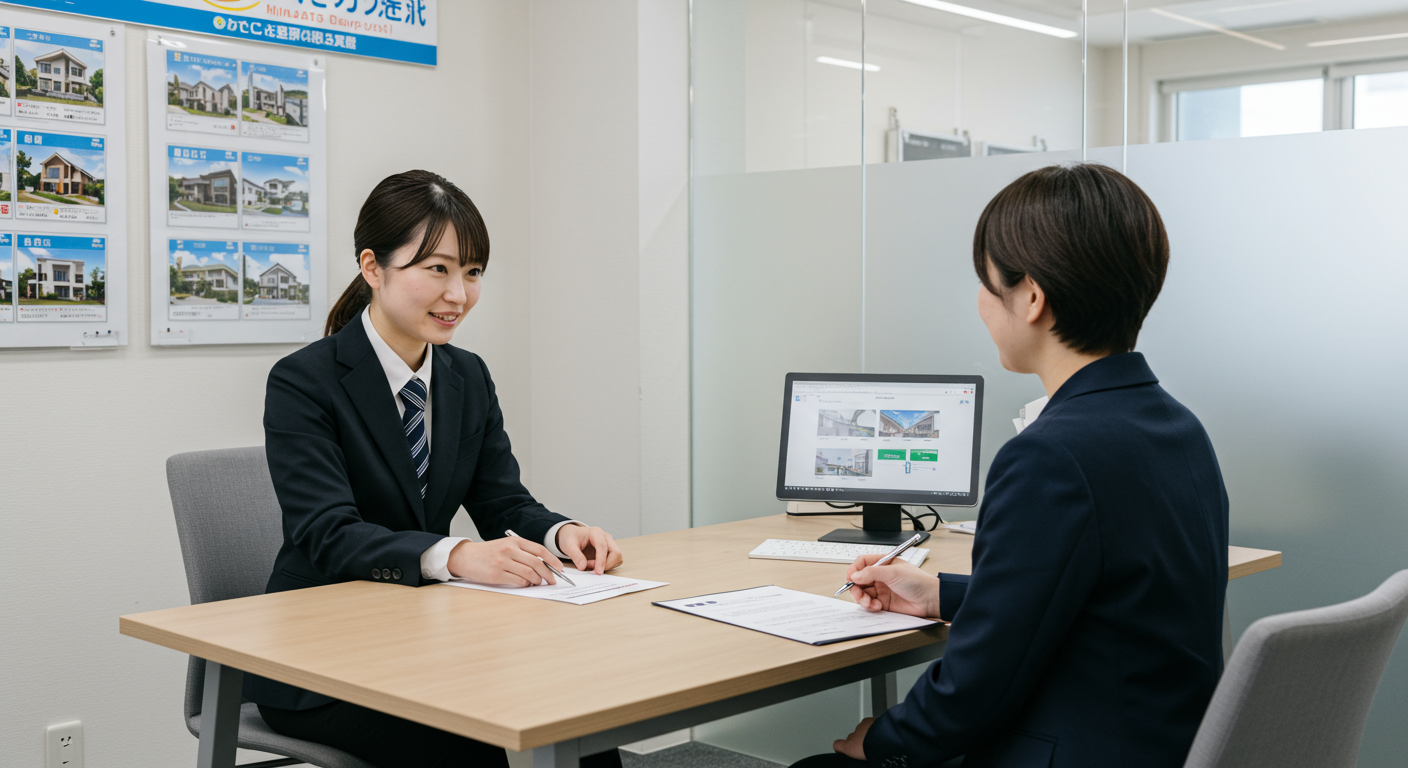 不動産会社での物件相談の様子