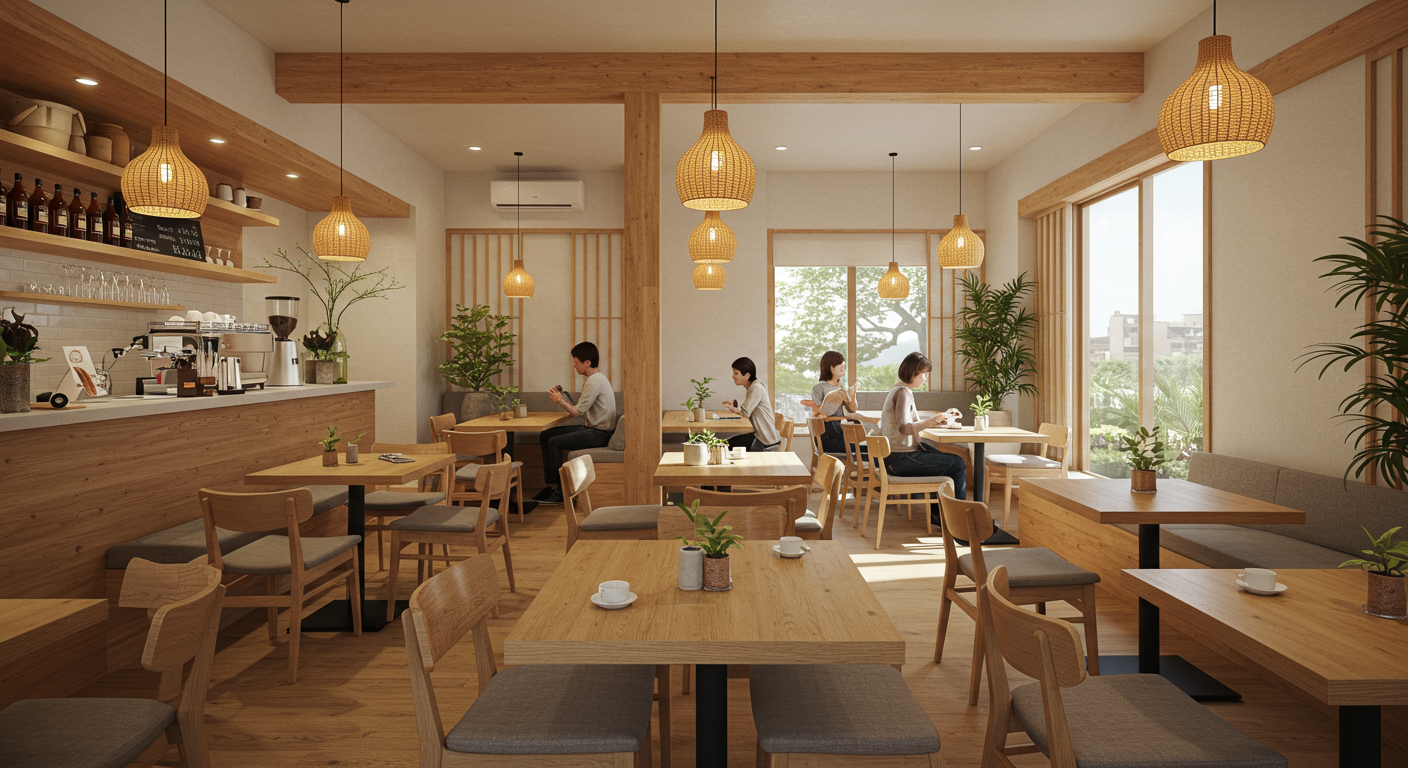 芝エリアのおしゃれなカフェの内装