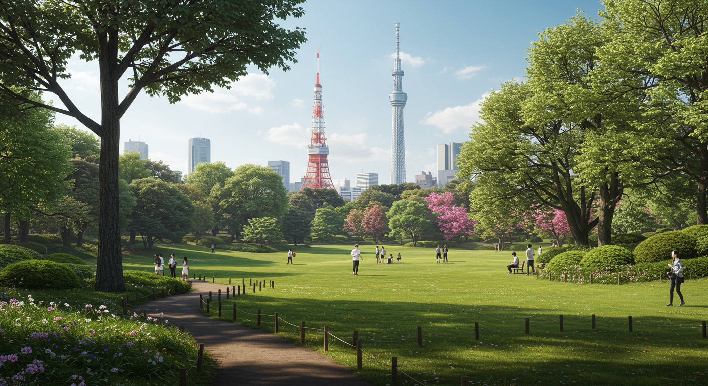 芝公園の緑豊かな景観
