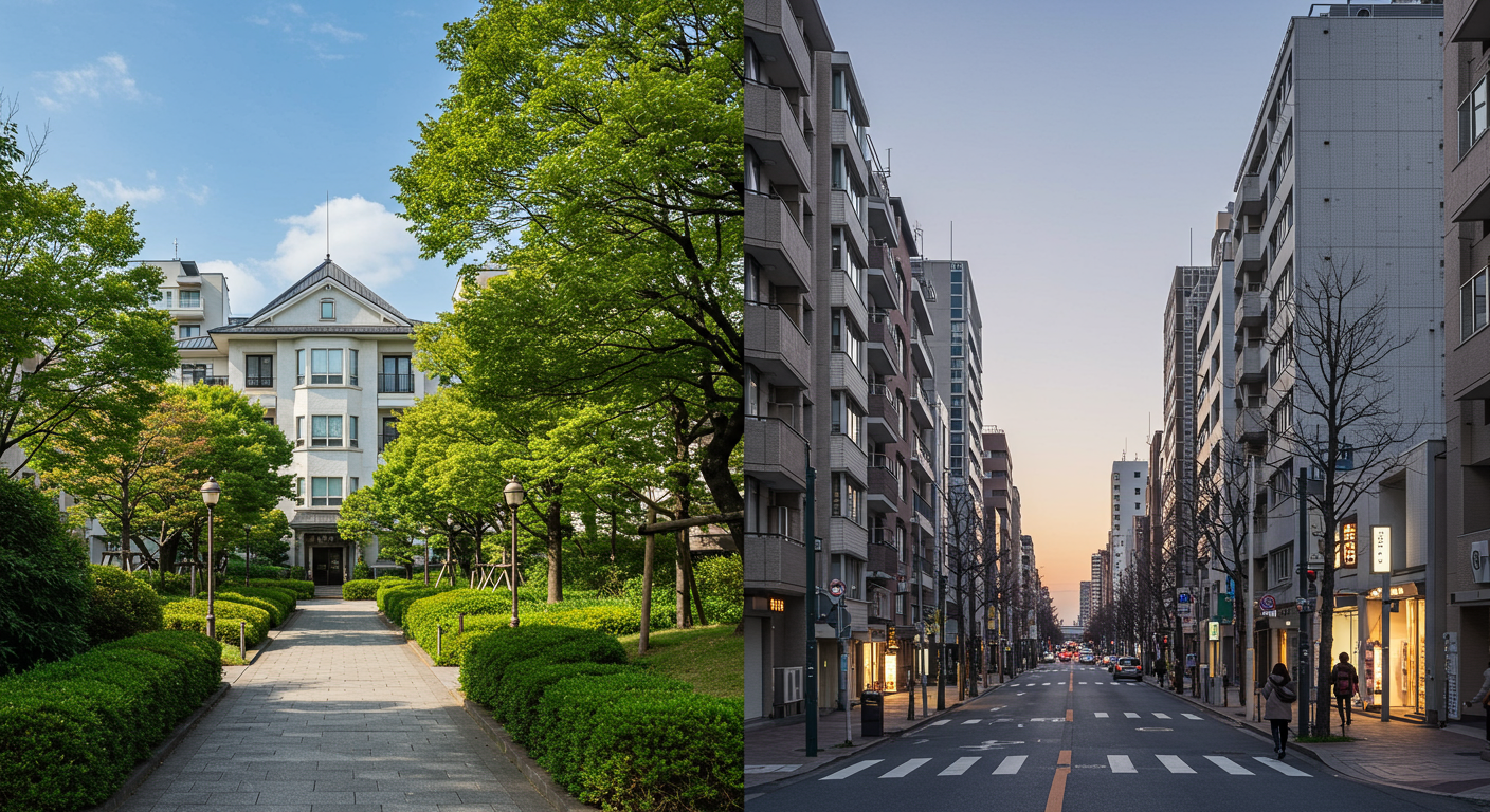 愛宕エリアと他の港区エリアの比較風景