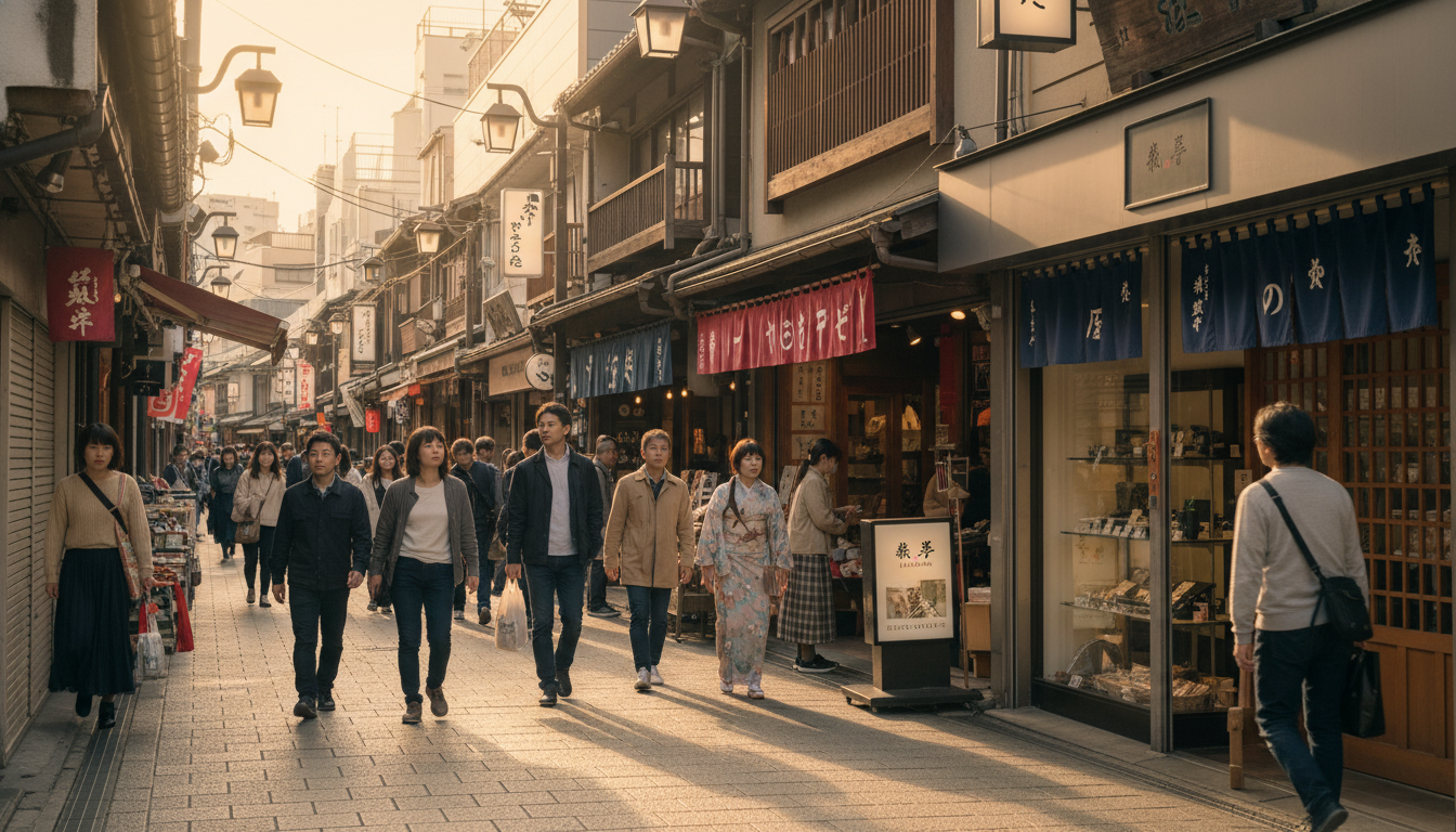 麻布十番商店街の雰囲気