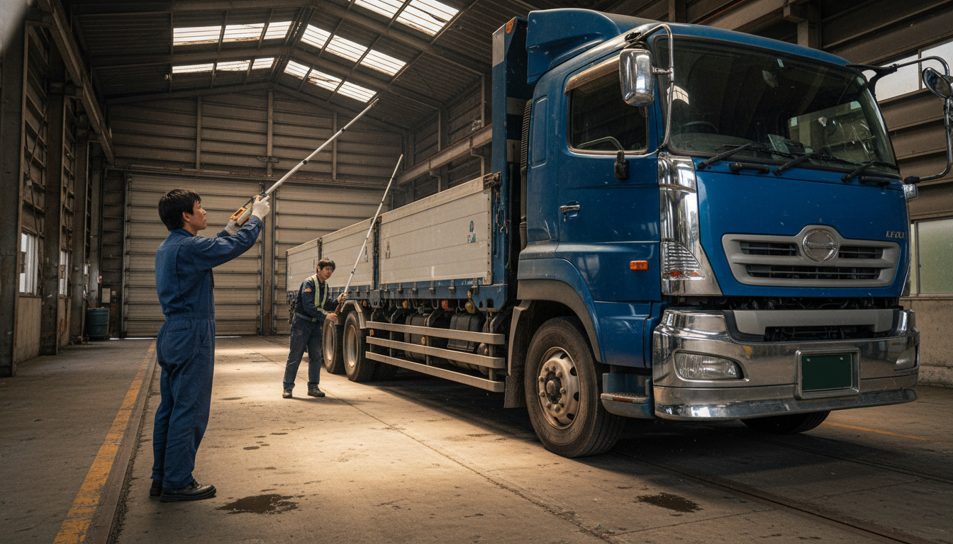 特殊車両通行許可の寸法基準を示す測定イメージ