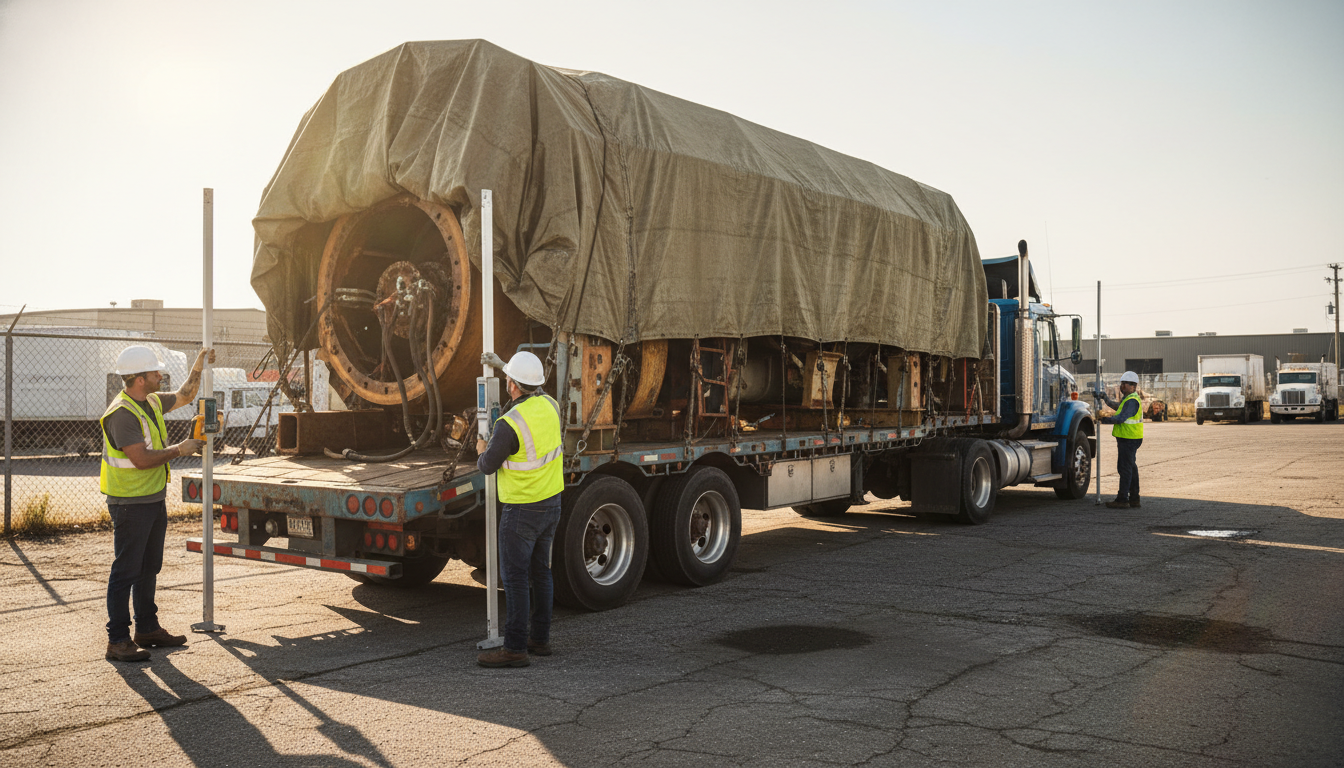 積載物を含めた車両の測定作業
